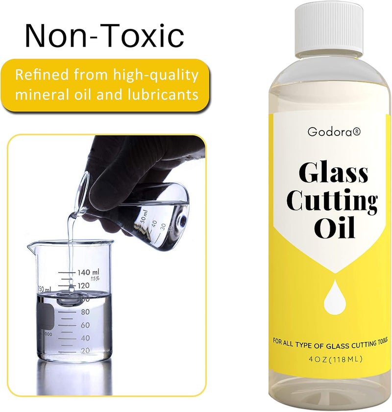 Godora 4oz Glass Cutting Oil is Used for Cutting Stained Glass, Glass Bottles, Tiles and Mirrors - Image 1